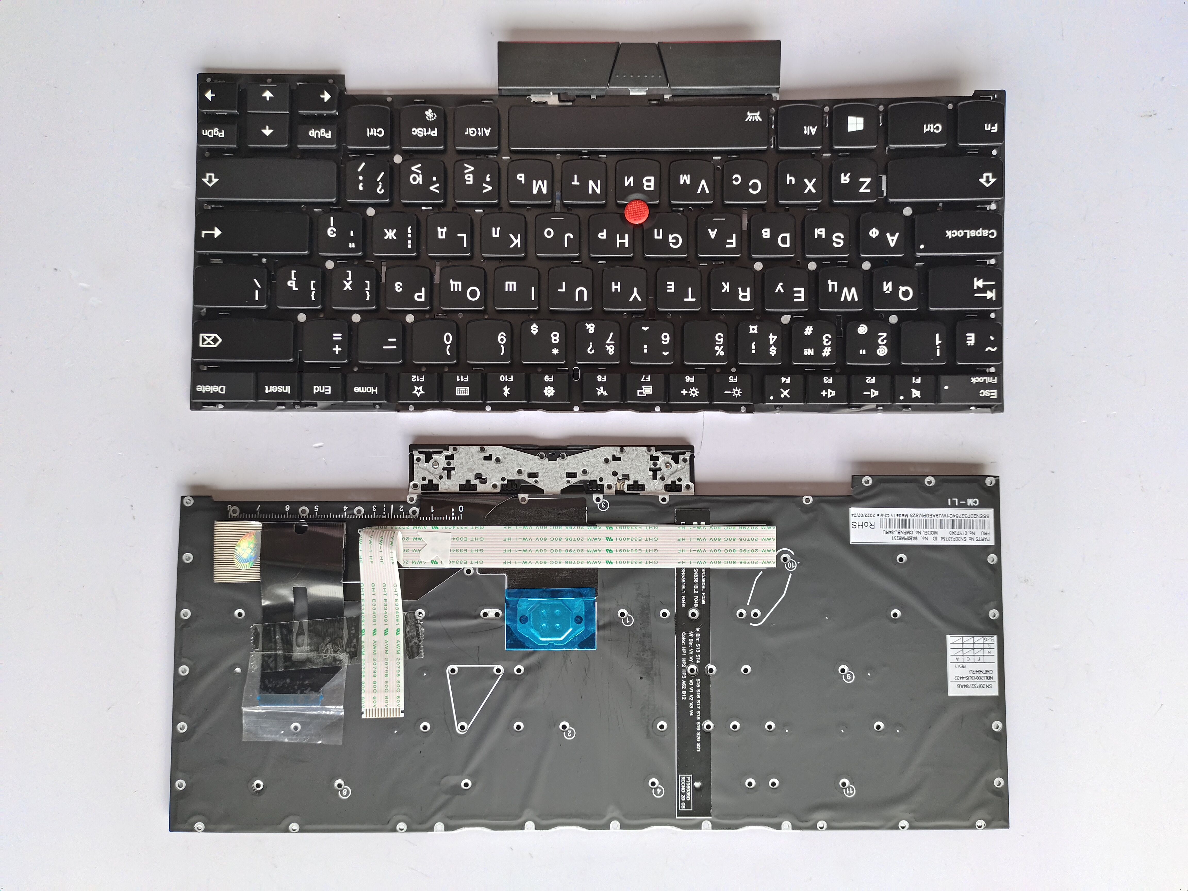 Picture of New Replacement Laptop Keyboard For IBM T490S/T495S/Hermit X1 BLACK With Point Backlit (OEM) RU Layout